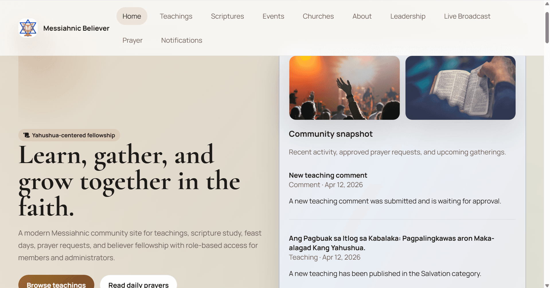 Messianic Believer Website preview